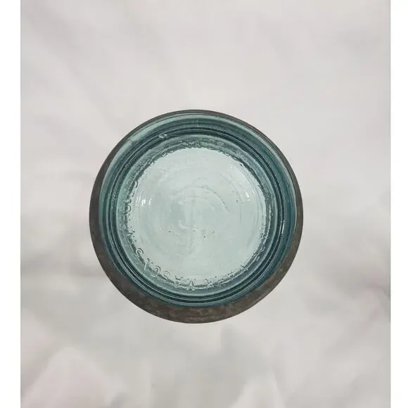 Vintage Aqua GEM Canning Jar 1 Quart Embossed Patented Nov 26 1867 Original Lid